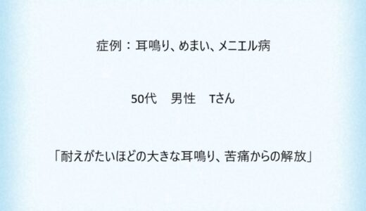 症例１１：耳鳴り、めまい、メニエル病